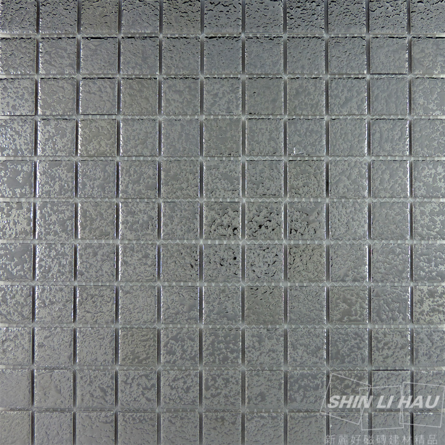 陶瓷馬賽克-電鍍金銀期貨商品) - 凹凸紋銀色(單顆尺寸:2.5x2.5x0.5CM)