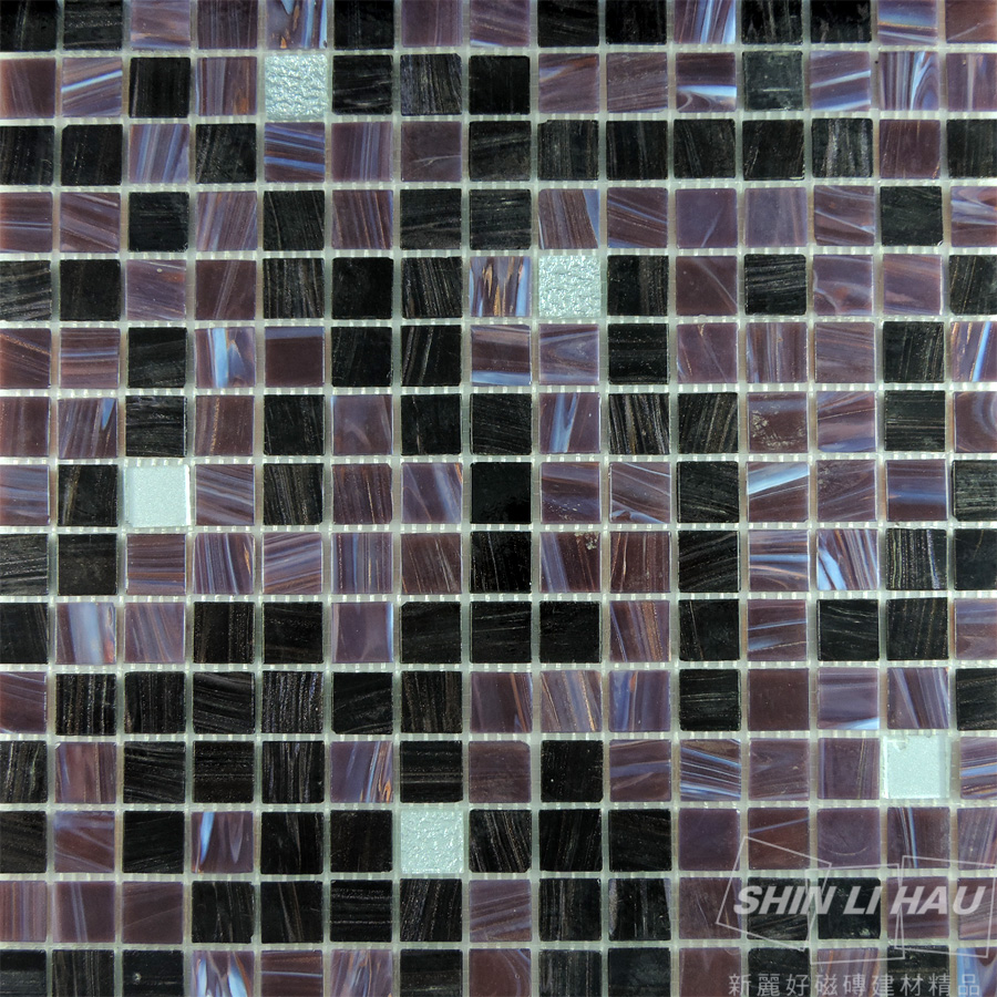 玻璃馬賽克-雲彩混拼 - 紫黑(單顆尺寸:2x2x0.4CM)