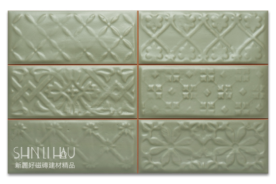 壁磚特價-福斯來鄉村風磁磚 每坪特價3200元 - 翠欖綠花磚
