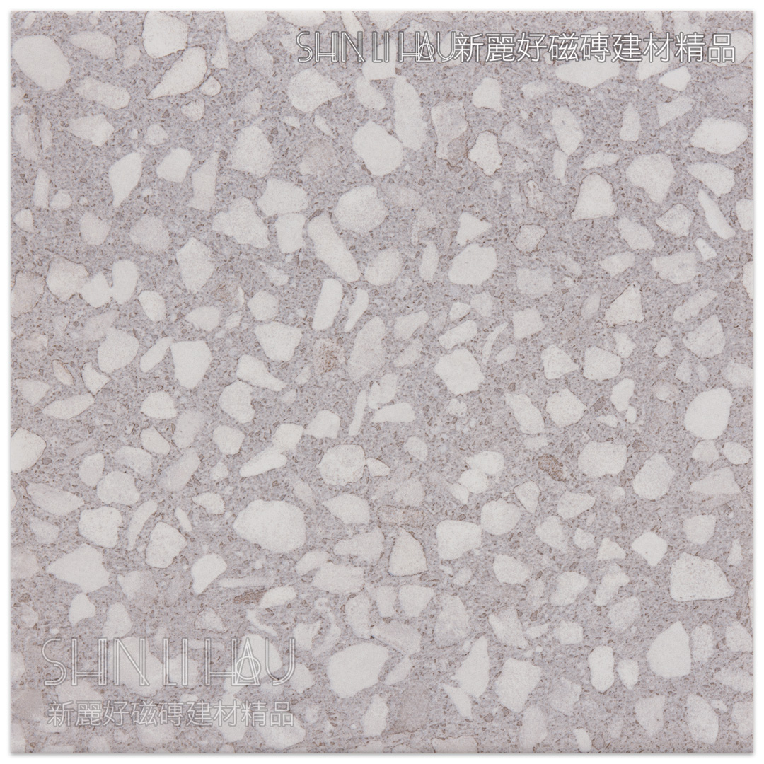 地板磁磚特價-奧彩磨石子地磚 每坪特價3200元 - 淺灰