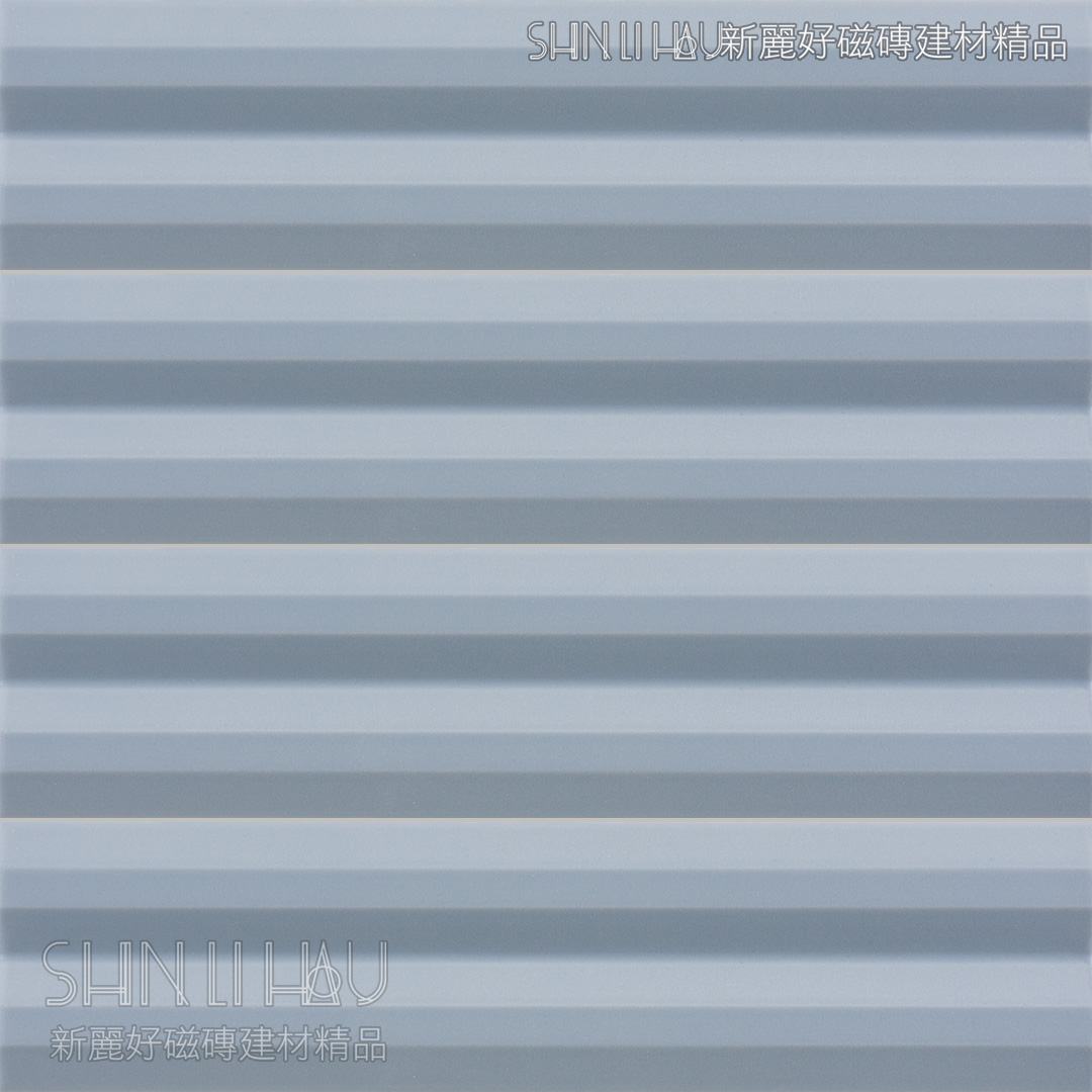 純色立體條磚-序彩地鐵磚 - 天藍色條紋