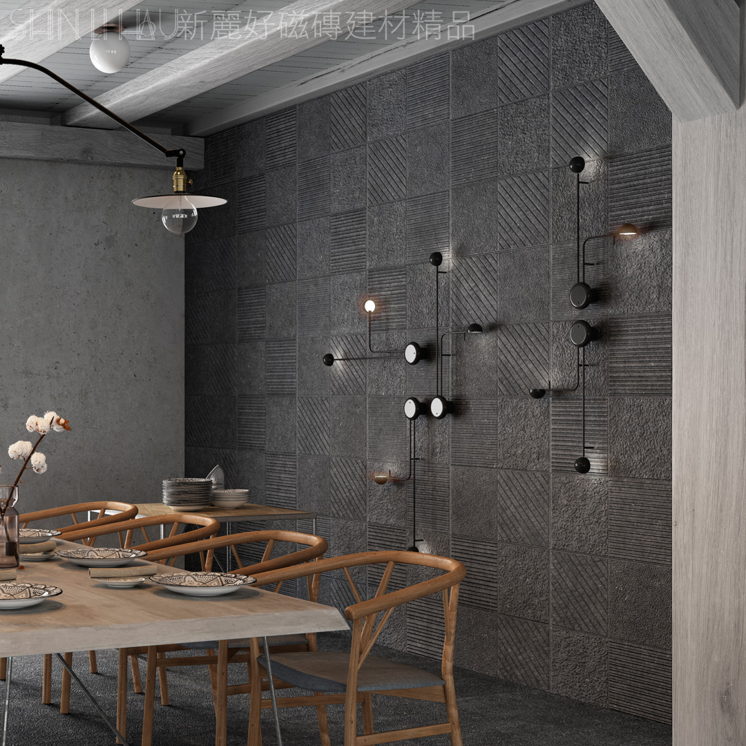 客廳石紋磚特價 -德古拉堡 - 每坪3240元-黑色單花