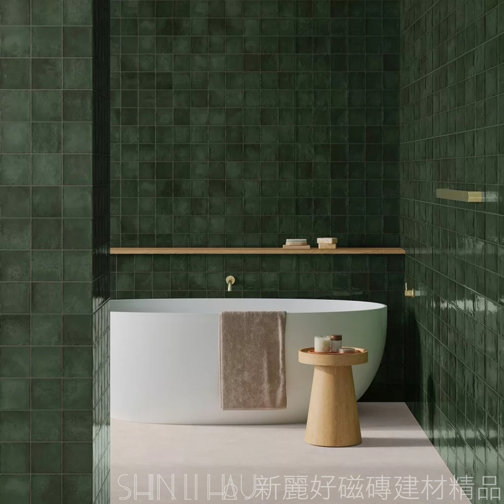 陶光歲影|32×62.5cm 復古手工釉面立體磁磚 - 礦石綠(方塊磚) 陶光歲影|32×62.5cm 復古手工釉面立體磁磚 - 礦石綠(方塊磚)