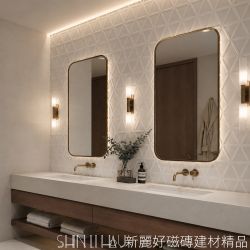 陶序之境實景圖08-陶序之境原土之境30x60磁磚，暖色陶土紋理空間設計