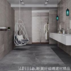 暮岩深灰石紋磚實景圖